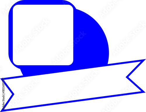 Simple Blue Ribbon Banner Graphic