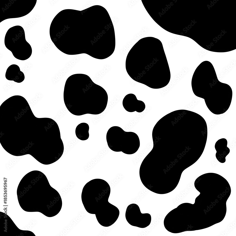 Fototapeta premium Cow pattern simple background material illustration牛柄 シンプル 背景素材 イラスト
