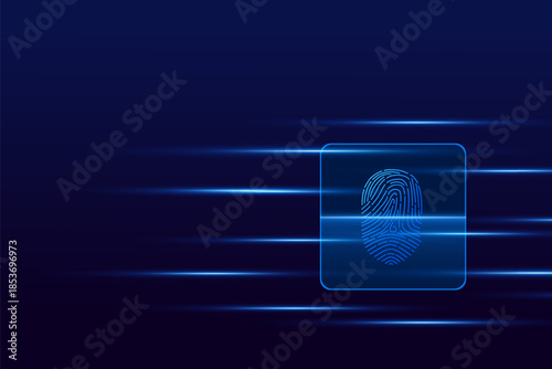 scan fingerprint, Cyber security and password control through fingerprints, access with biometrics identification