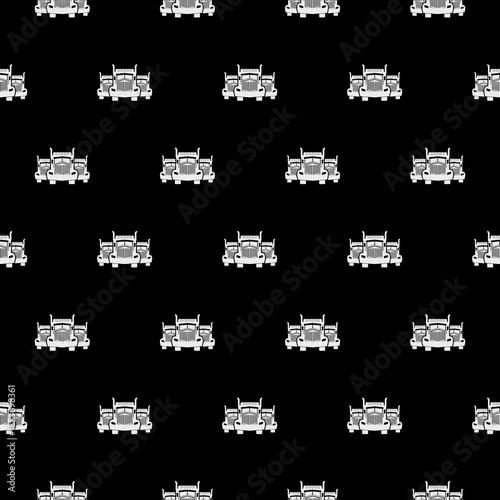 Big truck group seamless pattern isolated on black background