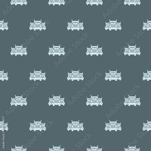 Big truck group seamless pattern isolated on color background