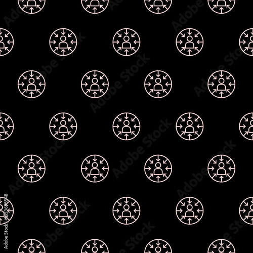 Customer centricity seamless pattern isolated on black background