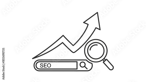 SEO Research Analytics Data Analysis Line Icon Vector
