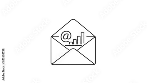 Email Marketing Campaign Analytics Line Icon Vector
