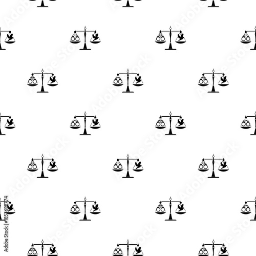 Jail or freedom justice scale seamless pattern isolated on white background