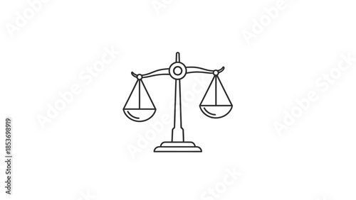 A 3d golden scales of justice icon stands as a legal symbol of balance and equality used by a judge or lawyer to weigh and compare evidence in a court of law