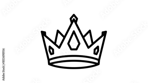 Crown Royal King Queen Line Icon Vector Symbol