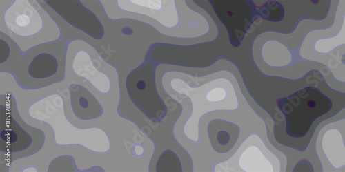 Softly shaded abstract organic shapes in a muted grayscale palette with subtle purple outlines, creating a smooth, flowing, and organic background texture for digital art and design