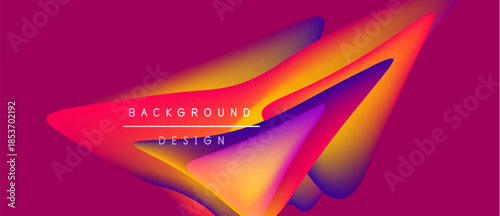 Vibrant abstract design. Fluid shapes blend orange, purple, blue hues. Modern background element for digital projects.