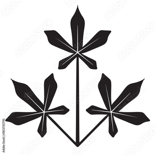 plants flower ornament line art vintage drawing