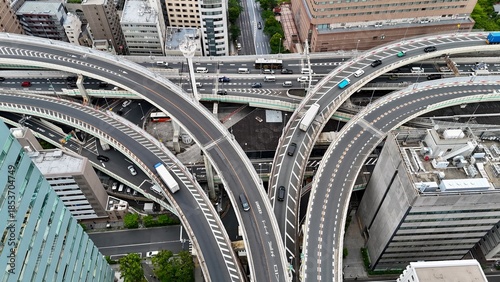 Photography Hakozaki Junction Tokyo Urban Highway Interchange Aerial View