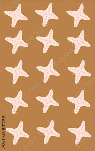 seamless starfish seashell pattern