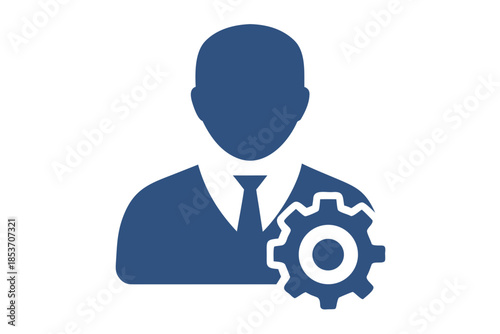 Professional Silhouette Vector Illustration of a System Administrator, representing IT Support, Network Management, and Technical Expertise in a Modern, Minimalist Style.
