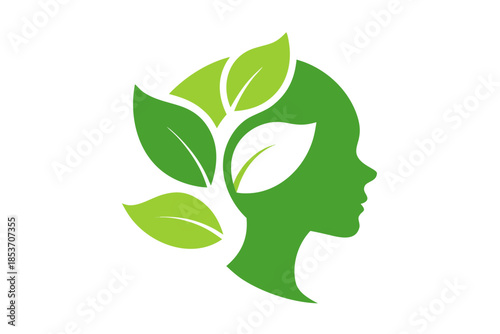Eco-Friendly Profile Icon Adorned with Green Leaves, symbolizing Sustainability, Environmental Consciousness, and Green Initiatives for Ethical Brands and Eco-Minded Users.
