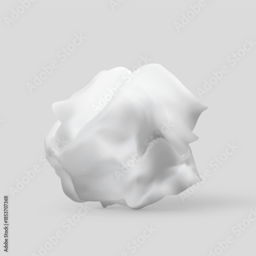 Used napkin crumpled paper ball, creased napkin, tissue, vector realistic crumpled wrinkled wrapper utilized paper towel