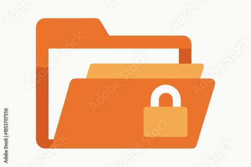 Secure Admin Files Folder Icon with a Lock Symbol Representing Data Protection, Confidentiality, and Restricted Access.