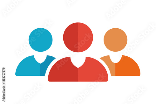 Group of Three User Profile Icons, Representing Team Management, Collaboration, and Organizational Structure in a Digital Context.