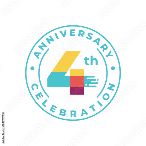4th anniversary celebration design template