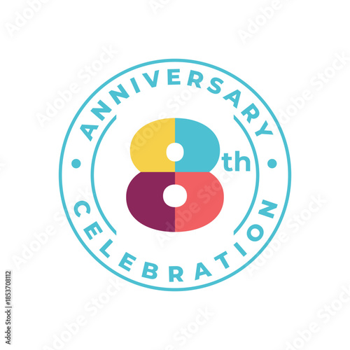 8th anniversary celebration design template