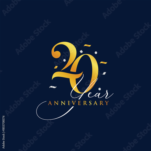 golden premium anniversary 20 year design template