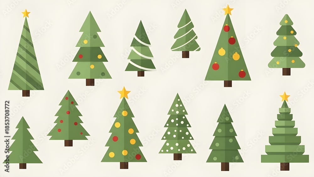 Obraz premium set of christmas trees