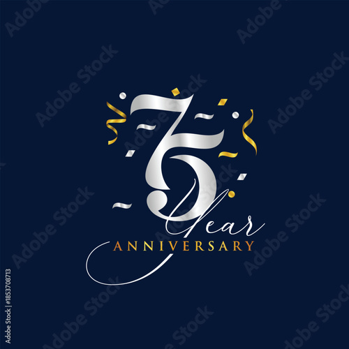 75 year anniversary celebration design template