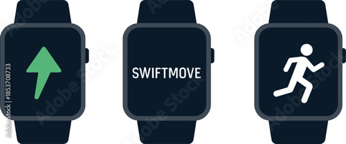Smartwatch Fitness Icons Set
