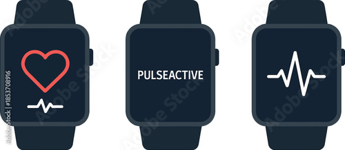 Smartwatch Health Icons Set