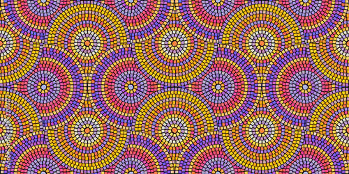 Seamless pattern with mosaic tiles, editable template. Ancient mosaic ceramic tile pattern. Vector illustration graphic mosaic