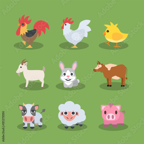 Hand drawn farm animal collection