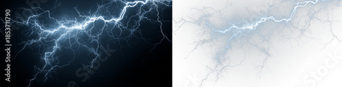 Blue lightning arcs flash across the night, sending light and electricity in every direction. Bolts radiate energy and danger while thunder echoes. PNG captures dramatic effects.