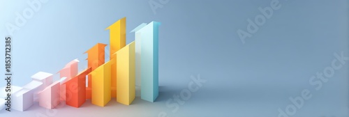 A colorful bar graph chart symbolizing growth and progress in business performance and analysis.
