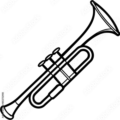 Trumpet line art vector