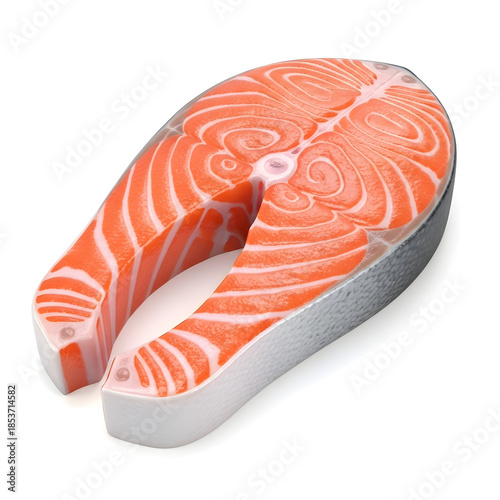 Fresh salmon fillets on white background for culinary use