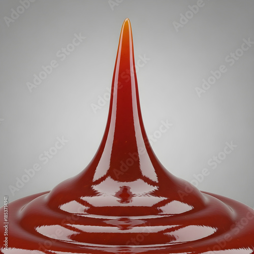 Vibrant red liquid splash with glossy texture and dynamic flow