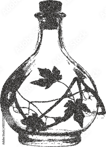 Wizard retro y2k stipple design witch halftone brutalist urban vector png with clear background, potion 2000s photocopy grunge tattoo gen z effect