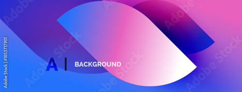 Abstract gradient background. Blue, pink, purple hues blend smoothly. Text reads AI BACKGROUND in white. Minimalist design.