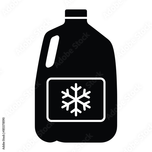 silhouette of coolant bottle with snowflake