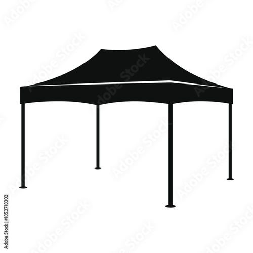 Black canopy tent silhouette silhouette