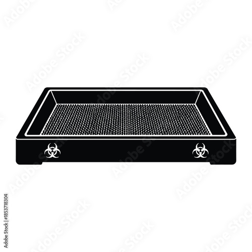 silhouette of biohazard laboratory petri dish