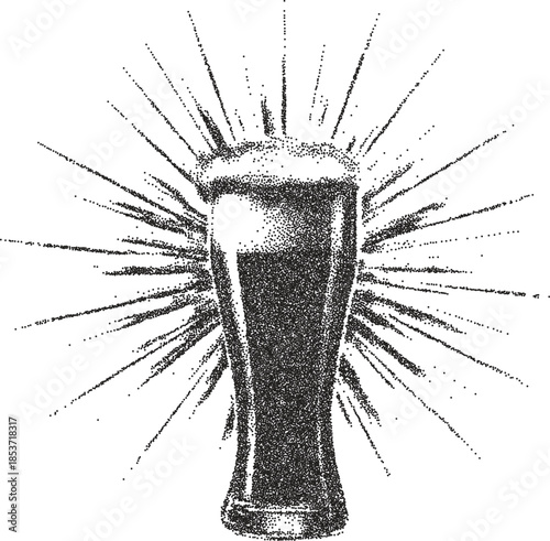 Beer y2k retro stipple art bottle brutalist halftone vector png transparent, drink 2000s photocopy effect tattoo aesthetic