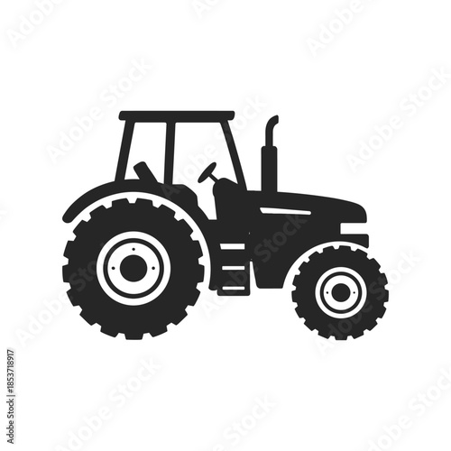 silhouette of agriculture tractor side view