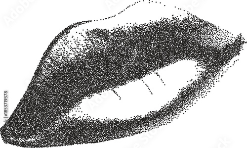 Mouth y2k retro stipple art lip brutalist halftone vector png transparent, tongue 2000s photocopy effect tattoo aesthetic