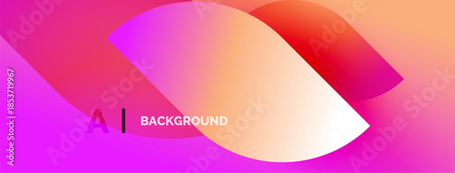 Abstract gradient background. Pink, purple, orange hues blend smoothly. Text reads AI BACKGROUND. Minimalist design, vibrant colors.