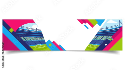 Vibrant Sports Arena Graphic Design for Events and Competitions Background