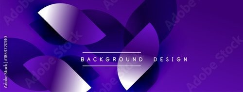 Abstract purple design features flowing shapes, gradients. Modern background with text overlay, simple yet dynamic composition.
