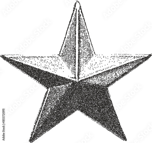 Star y2k retro stipple art pentagram brutalist halftone vector png transparent, magic 2000s photocopy effect tattoo aesthetic