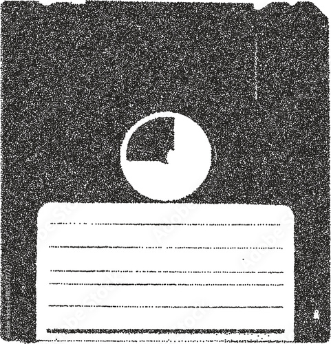 Floppy disc y2k retro stipple art disc brutalist halftone vector png transparent, storage 2000s photocopy effect tattoo aesthetic