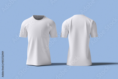 man t-shirt for mockup with blue background