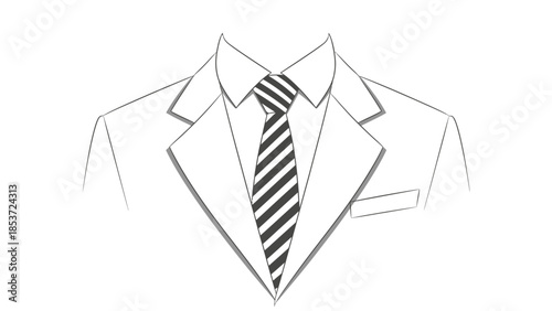 Formal Suit and Tie Illustration A Classic Business Attire Design